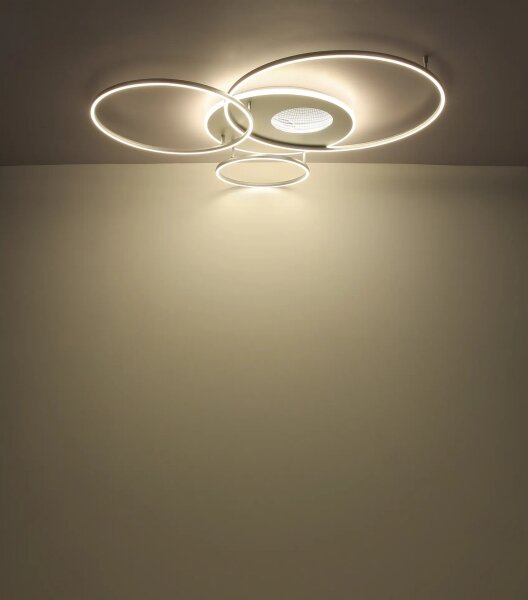 Globo 48466-70ASH-LED St stropné svietidlo INVERTINA 70W/230V Wi-Fi Tuya, chróm + diaľkové ovládanie