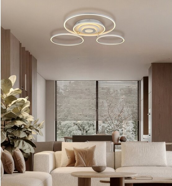 Globo 67824-60 - LED stmievateľné stropné svietidlo MILES 60W/230V 80,8x99,2 cm strieborné+DO
