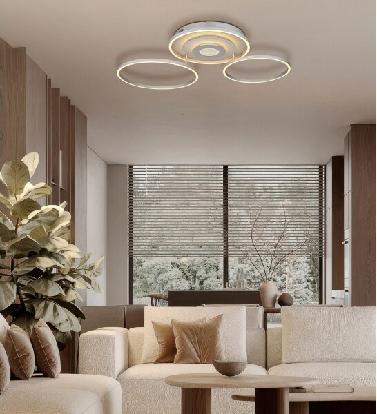 Globo 67824-40 - LED stmievateľné stropné svietidlo MILES 40W/230V 57x99,2 cm strieborné+DO