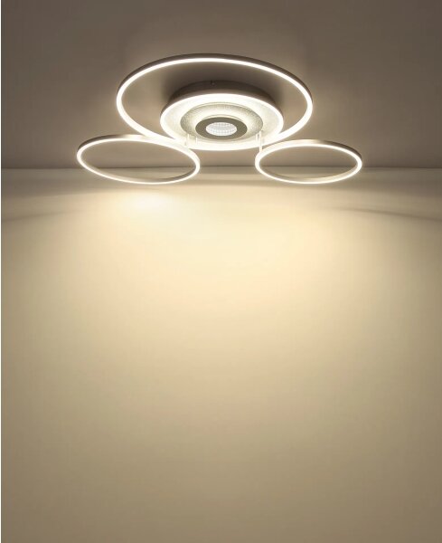 Globo 67824-60 - LED stmievateľné stropné svietidlo MILES 60W/230V 80,8x99,2 cm strieborné+DO