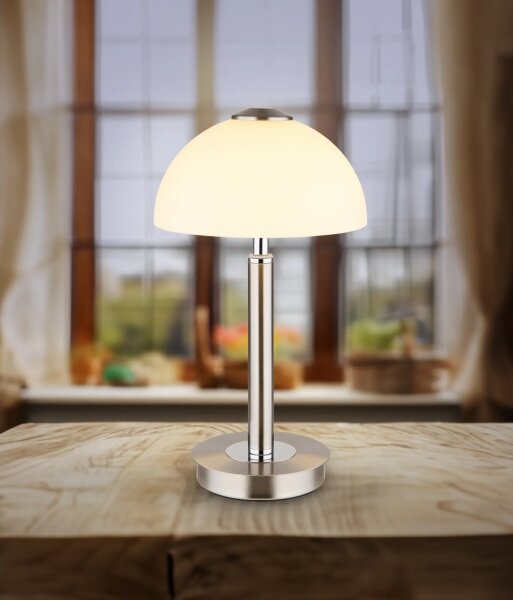 Globo 21953N - stmievateľná dotyková stolová lampa ULDIN LED/7W/230V 3000K matný chróm