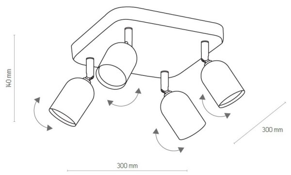 LED RGBW Stmievateľné bodové svietidlo TOP 4xGU10/6,5W/230V 2700-6500K čierne
