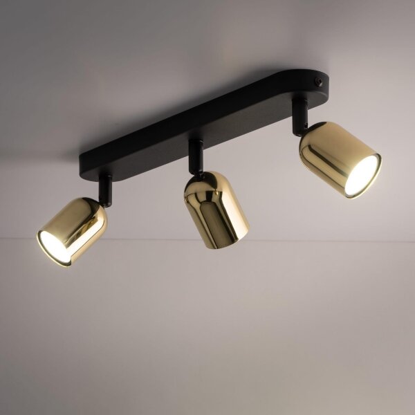 LED RGBW Stmievateľné bodové svietidlo TOP 3xGU10/6,5W/230V 2700-6500K čierna/zlatá