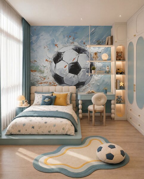 Tapety Lopta v ťahoch štetca, Fototapety Izba pre tínedžerov, Fototapety futbal, w08117 : Uwalls.sk