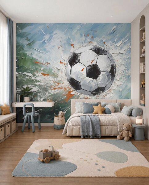 Tapety Lopta v ťahoch štetca, Fototapety Izba pre tínedžerov, Fototapety futbal, w08117 : Uwalls.sk