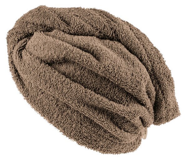 XPOSE® Froté turban na vlasy VERONA - kávový 30x75 cm