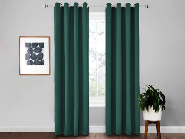 XPOSE® Zatemňujúci záves HADES - tmavo zelený 140x160 cm 2ks