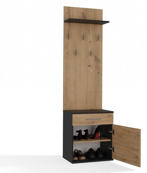 TP Living Předsíňová stěna Duo dub artisan/antracit II