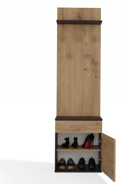 TP Living Předsíňová stěna Duo dub artisan/antracit II