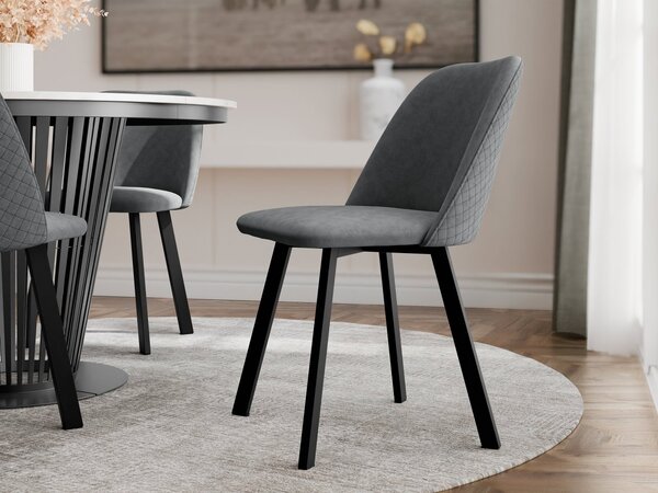 Mirjan24 Čalúnená jedálenská stolička JK109, Dostupné poťahy: Uttario Velvet 2980 + Uttario Velvet Pik 2980, Dostupné farby: čierna 5903211518737