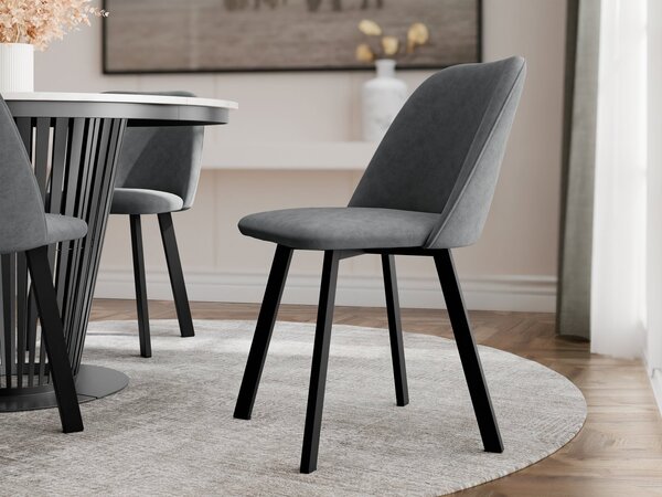 Mirjan24 Čalúnená jedálenská stolička JK109, Dostupné poťahy: Uttario Velvet 2980 + Uttario Velvet Pik 2980, Dostupné farby: čierna 5903211518737
