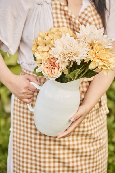 Umelá kvetina Dahlia Butter Cream