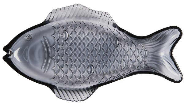 Sklenený tanierik v tvare ryby Dark Blue Large