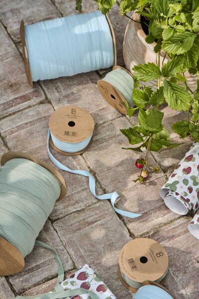 Bavlnená stuha na rolke Light Blue – 5 m