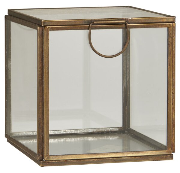 Skleněný úložný box Metal