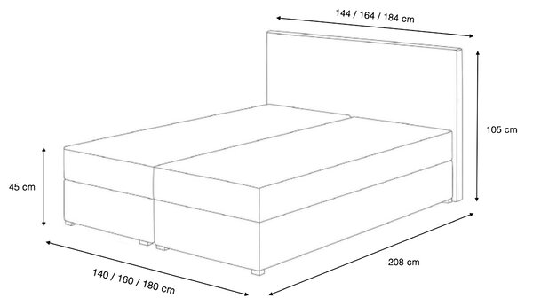 Čalúnená boxspring posteľ Lamella - béžová Rozmer: 160x200