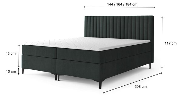 Čalúnená boxspring posteľ Modena - béžová Rozmer: 160x200