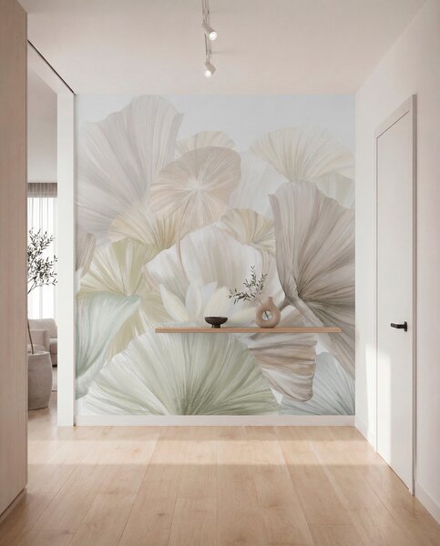 Tapety Vejáre lupeňov v šalviovej, Fototapety akvarel, w08265 : Uwalls.sk