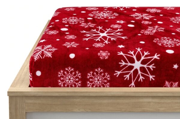 Obliečka mikroplyš SNOWFALL 90x200 cm červené