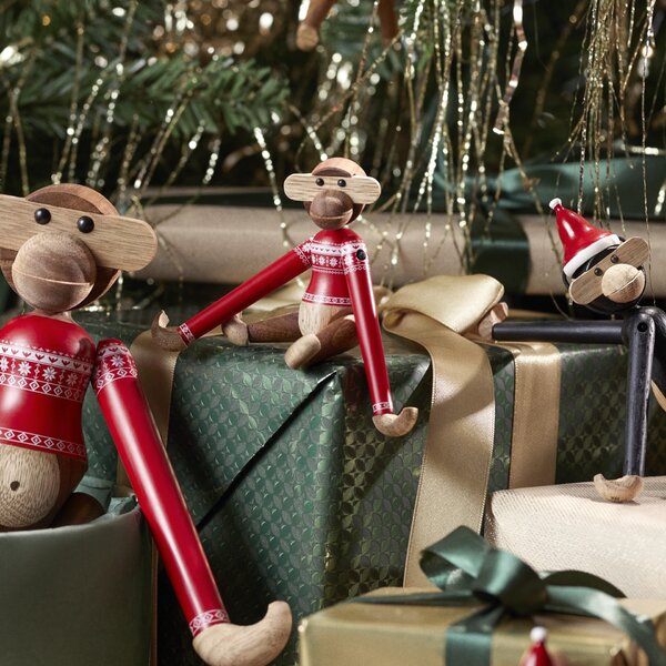 Drevená opička Monkey Christmas Jumper 2024 Mini