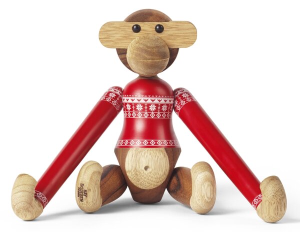 Drevená opička Monkey Christmas Jumper 2024 Small
