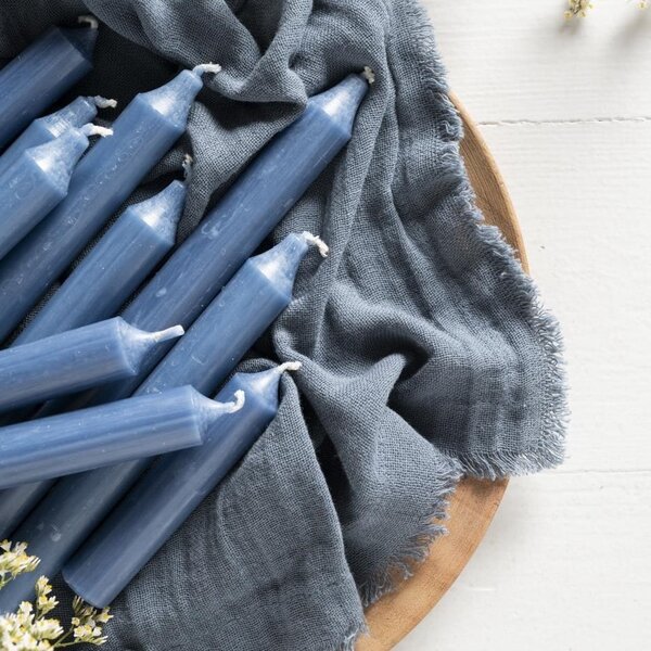 Vysoká sviečka Dusty Blue Rustic 18 cm