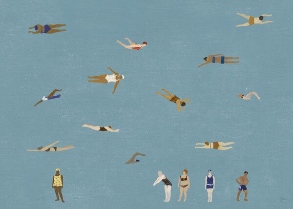 Plagát Swimmers 70 × 50 cm