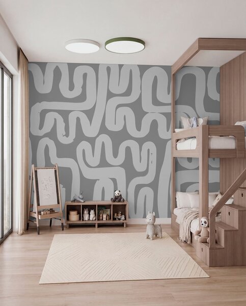 Tapety Zvlnené línie v sivej, Moderné fototapety, w01686v2 : Uwalls.sk