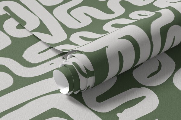 Tapety Kľukaté línie v machovom tóne, Fototapety abstraktné, w01686v3 : Uwalls.sk