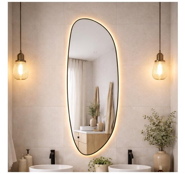Baltica Design-LED Zrkadlo s podsvietením STONE FLUID 15W/230V 2700K 155x50 cm IP65 č