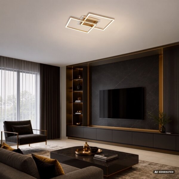 Rabalux 71489 - LED stropné svietidlo OTTAVIA LED/28W/230V 3000K 47x70 cm zlaté