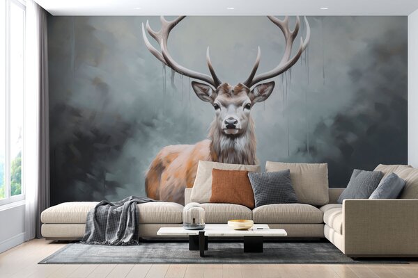 Tapety Elegantný jeleň v hmle, Fototapety zvieratá, Fototapety soby, w01796 : Uwalls.sk