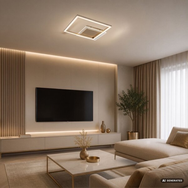 Rabalux 71487 -LED Stropné svietidlo OTTAVIA LED/24W/230V 3000K 37,5x37,5cm zlatá