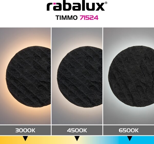 Rabalux 71524 - LED nástenné svietidlo TIMMO LED/12W/230V 3000/4500/6500K čierna