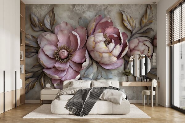 Tapety Pivonky a tajomstvo, 3D fototapety, Fototapety 3d kvety, w01825 : Uwalls.sk