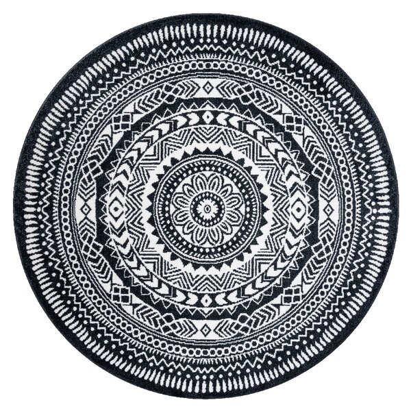Dywany Łuszczów Kusový koberec Napkin black kruh - 120x120 (priemer) kruh cm
