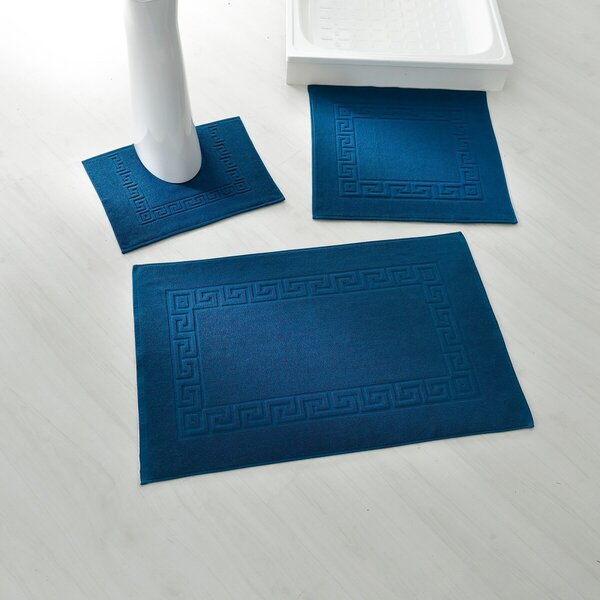 Blancheporte Kúpeľňová predložka, grécky vzor pávie modrá obdľžnik 60x100cm