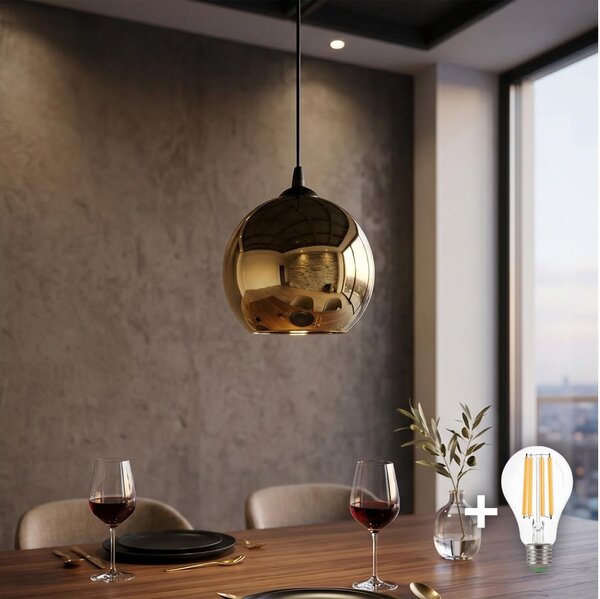 LED luster na lanku CUBUS pr. 25 cm 1xE27/15W/230V
