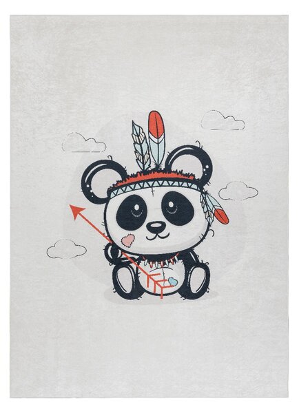 Dywany Łuszczów , Detský kusový koberec Bambino 1129 Panda cream, 80x150, čiernobiela, detská izba