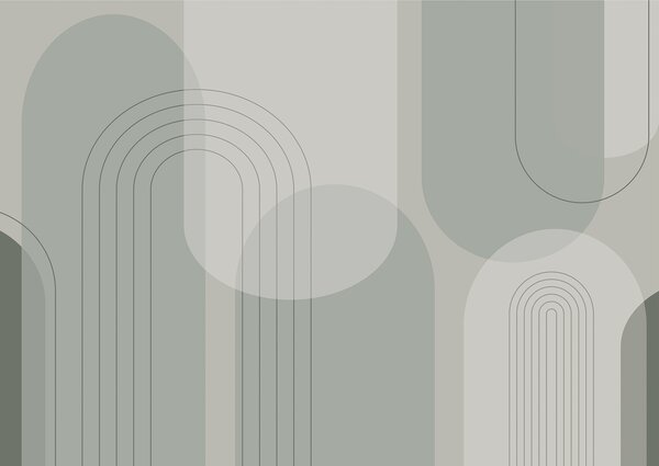 Tapety Minimalistická a boho geometria v zelených tónoch, Fototapety abstraktné, w01920 : Uwalls.sk