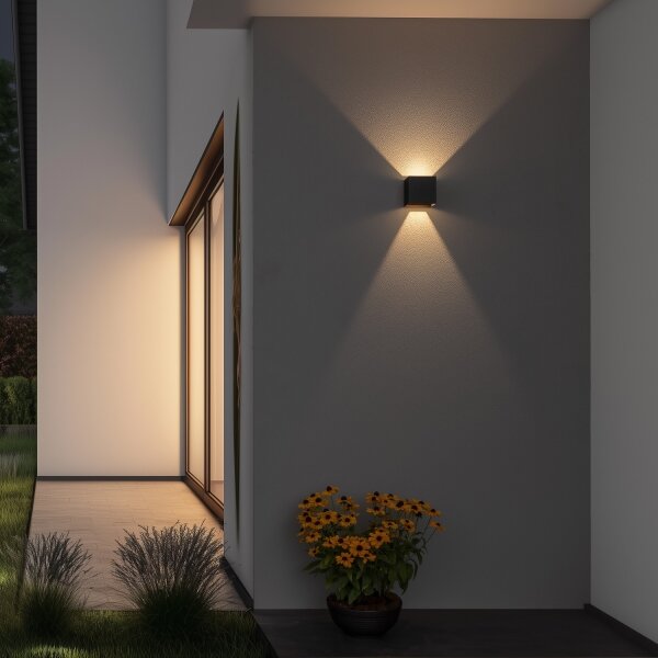 Brilagi - LED Vonkajšie nástenné svietidlo CUBE LED/6W/230V antracit IP54