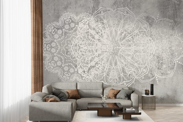 Tapety Strieborná čipkovaná mandala, Fototapety Izba pre tínedžerov, Fototapety pre dospievajúcich chlapcov, w08387 : Uwalls.sk