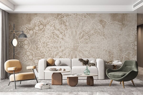 Tapety Mandala na pieskovom pozadí, Fototapety so vzormi, w08387v1 : Uwalls.sk
