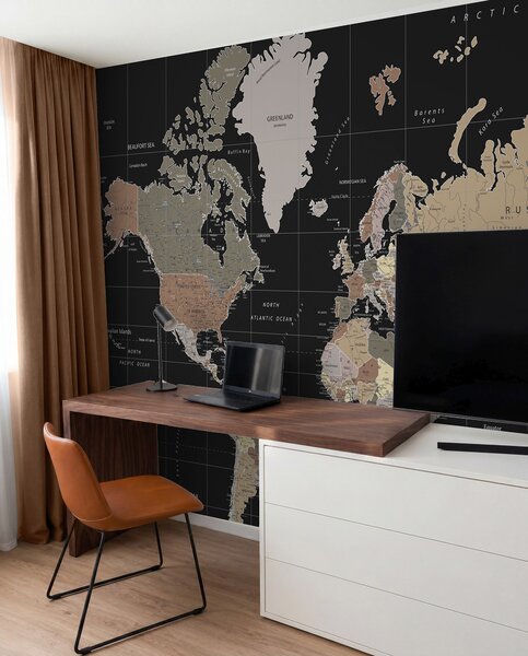 Tapety Mapa sveta na čiernej I, Fototapety mapy sveta, u99477d1 : Uwalls.sk