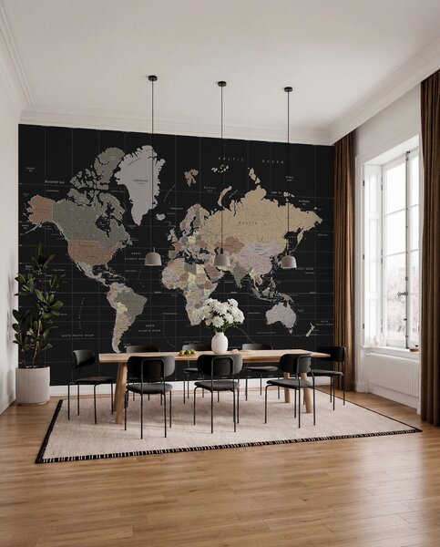 Tapety Mapa sveta na čiernej I, Fototapety mapy sveta, u99477d1 : Uwalls.sk