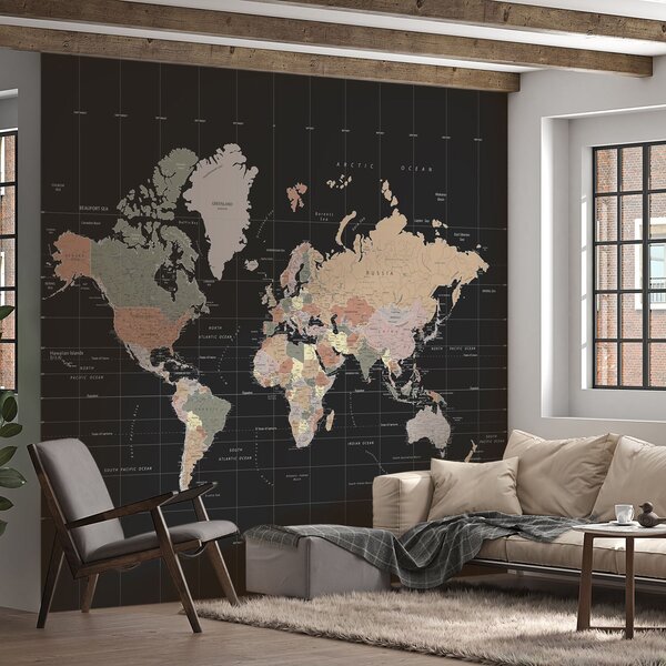 Tapety Mapa sveta na čiernej I, Fototapety mapy sveta, u99477d1 : Uwalls.sk