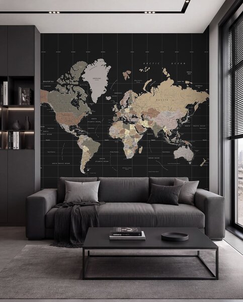 Tapety Mapa sveta na čiernej I, Fototapety mapy sveta, u99477d1 : Uwalls.sk