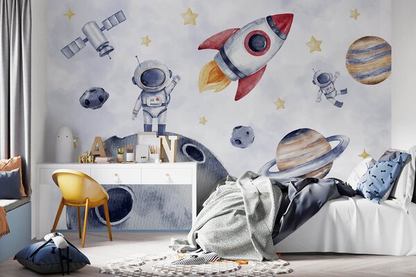 Tapety Malí astronauti v lete, Fototapety vesmír, w01461 : Uwalls.sk
