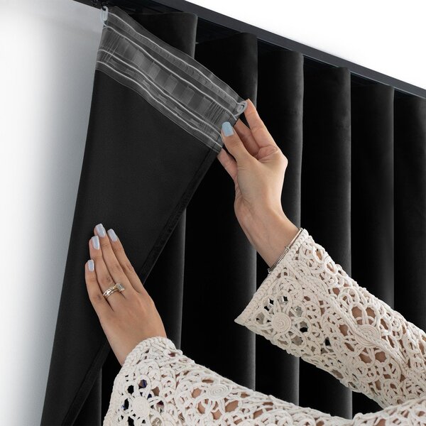 Čierny zamatový dimout záves 140x300 cm Velto – Filumi
