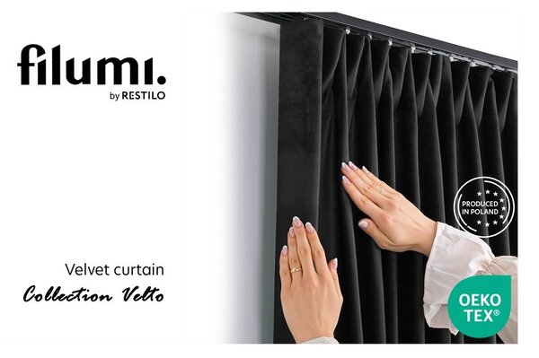 Čierny zamatový dimout záves 140x300 cm Velto – Filumi